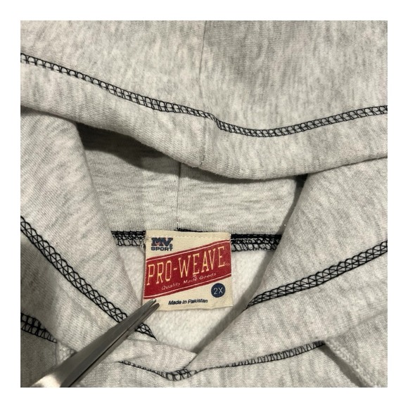 Vintage MV Sport Pro-Weave Gray Hoodie‎ GALLAUDET UNIVERSITY Size 2X - Picture 15 of 15